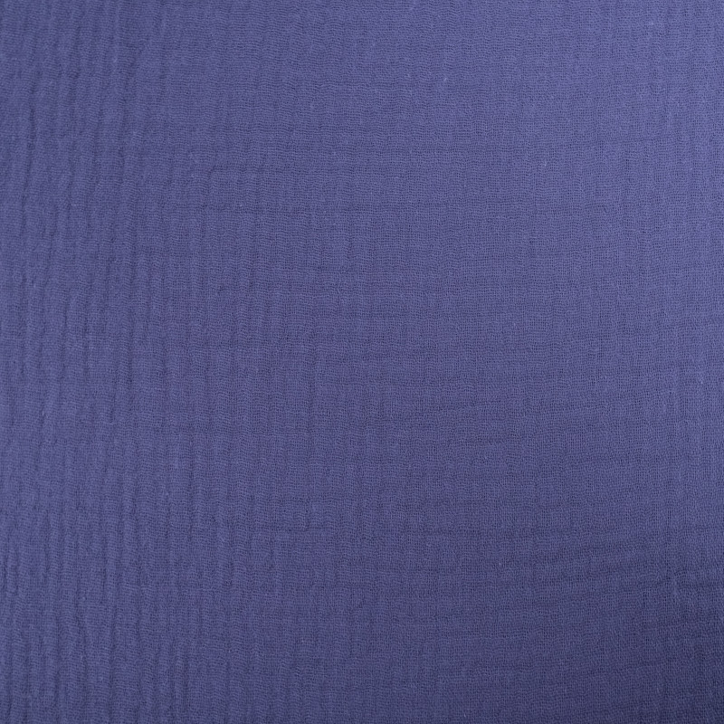 Double Gaze Unie Bleu Indigo - Maison Klem